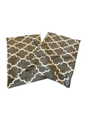 Utopia Gray & White Patterned Standard Pillow Cases Set of 2